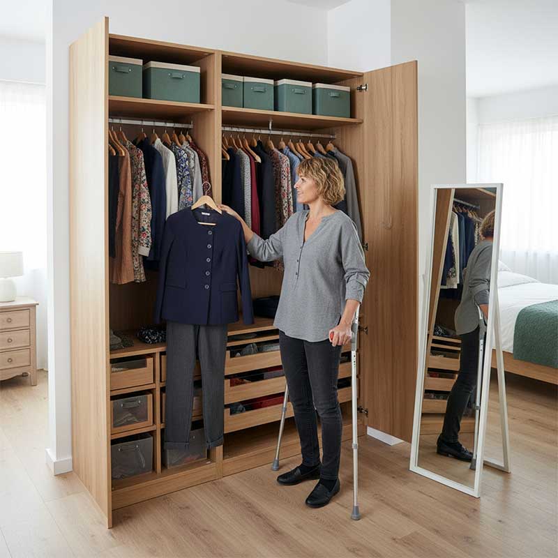 Adaptive clothing and accessible wardrobe solutions