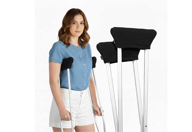 CoolDry mesh pads for underarm crutches with breathable cover