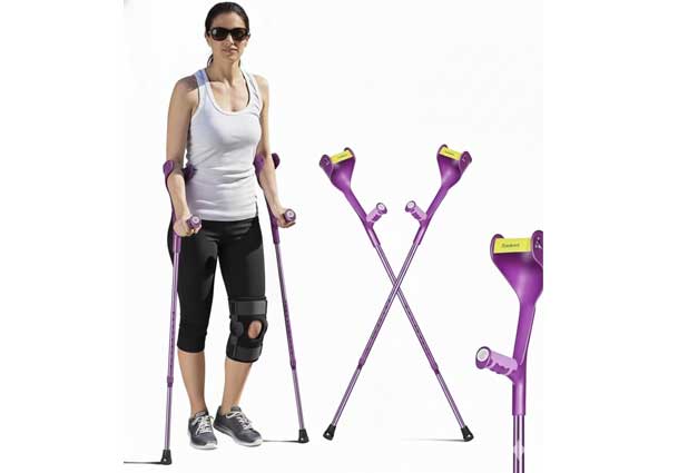 TravelLite Folding Forearm Crutches folded compact