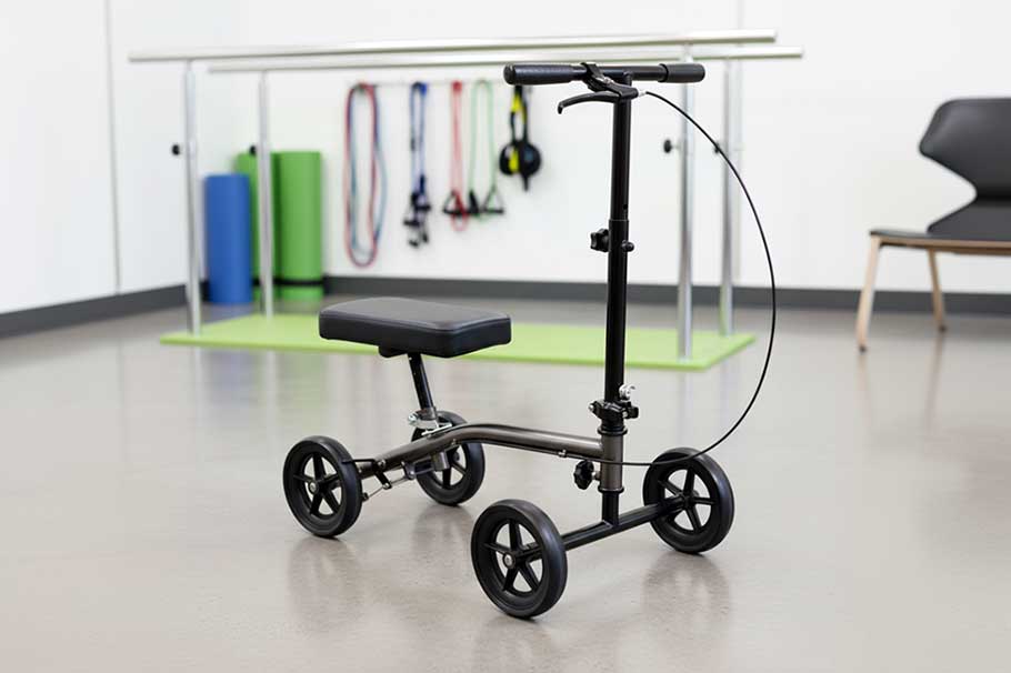 Roscoe Economy knee scooter showing compact folding design and budget-friendly features